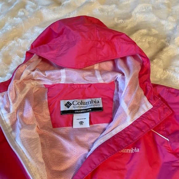 - Columbia Pink Windbreaker Jacket Girls Size 14/16 - Picture 11 of 13
